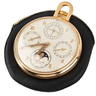 Swiss gold open faced perpetual calendar watch Circa 1940