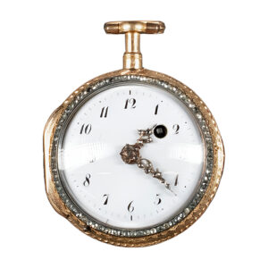French 18K yellow gold open faced pocket watch Circa 1760