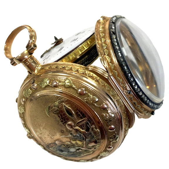 French 18K yellow gold open faced pocket watch Circa 1760 French 18K yellow gold open faced pocket watch Circa 1760