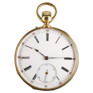French 18K yellow gold open faced pocket watch Circa 1910