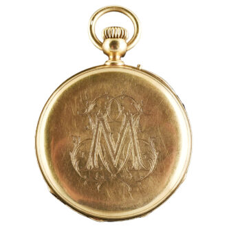 French 18K yellow gold open faced pocket watch Circa 1910