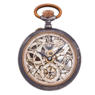 Swiss gunmetal skeletonized keyless lever watch Circa 1900