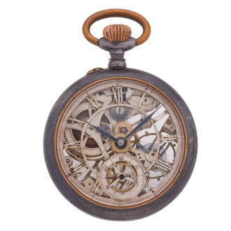 Gunmetal Swiss skeleton keyless lever watch Circa 1900