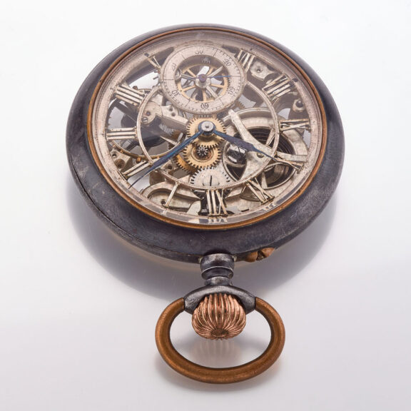 Gunmetal Swiss skeleton keyless lever watch Circa 1900 Gunmetal Swiss skeleton keyless lever watch Circa 1900