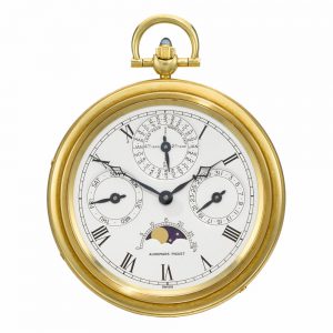Swiss gold perpetual calendar keyless watch Circa 1989