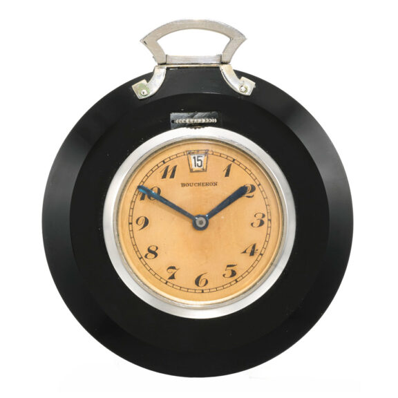 French onyx open faced lever watch with date Circa 1930
