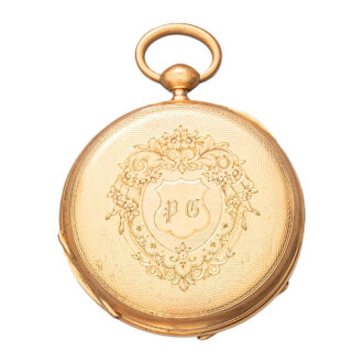 French 18K yellow gold open faced pocket watch Circa 1900
