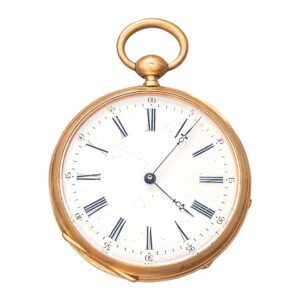 French 18K yellow gold open faced pocket watch Circa 1900