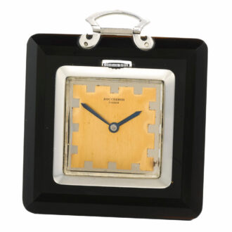 French onyx open faced keyless square watch Circa 1930