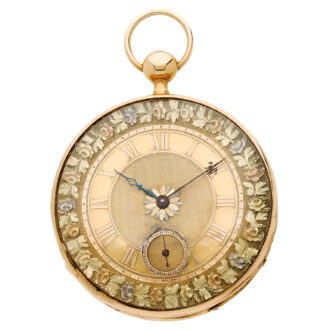 French 18K gold quarter repeater with chatelaine Circa 1850