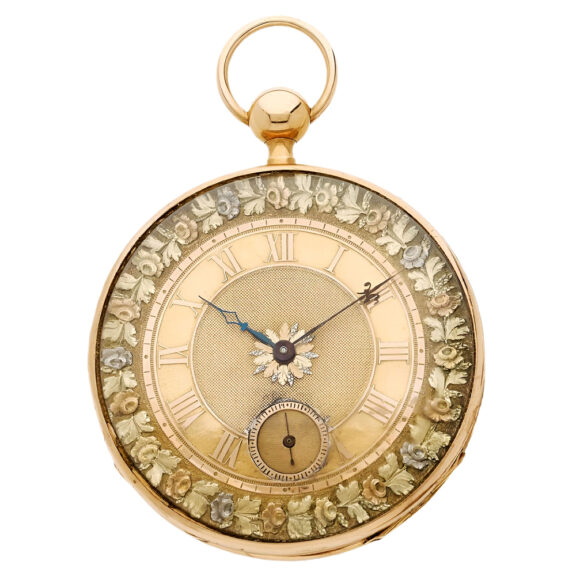 French 18K gold quarter repeater with chatelaine Circa 1850