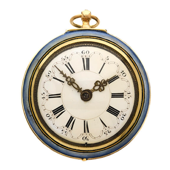 English gold polychrome enamel pocket watch Circa 1700 English gold polychrome enamel pocket watch Circa 1700