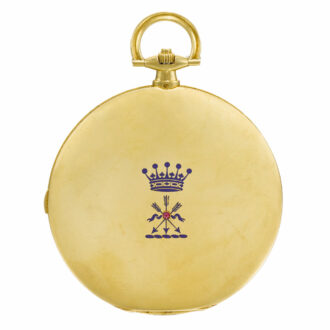 Fine French gold chronograph watch with registers Circa 1920 Fine French gold chronograph watch with registers Circa 1920
