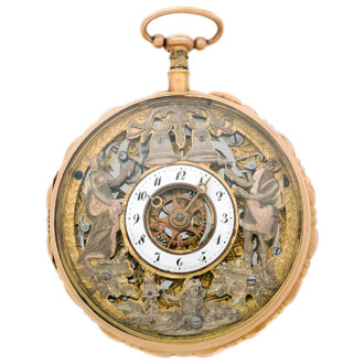 French gold repeating watch with three automata Circa 1800