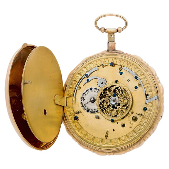 French gold repeating watch with three automata Circa 1800 French gold repeating watch with three automata Circa 1800