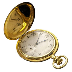 French 18K yellow gold open faced pocket watch Circa 1900