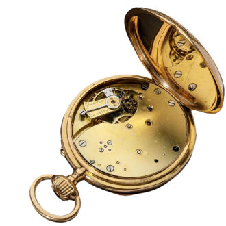French 18K yellow gold open faced pocket watch Circa 1850