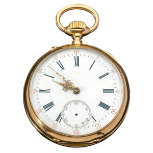 French 18K yellow gold open faced pocket watch Circa 1850