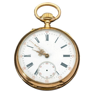 French 18K yellow gold open faced pocket watch Circa 1850
