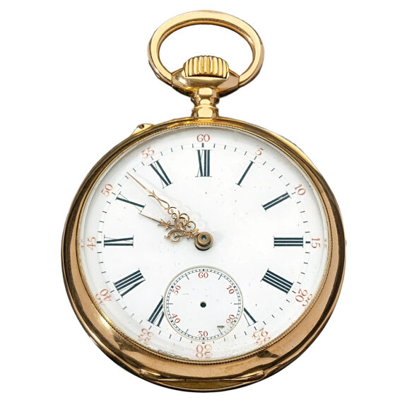 French 18K yellow gold open faced pocket watch Circa 1850
