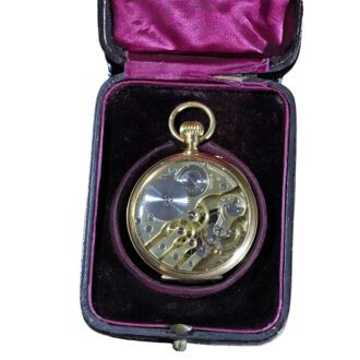 Swiss gold open faced skeleton pocket watch Circa 1850