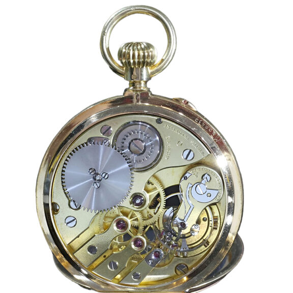 Swiss gold open faced skeleton pocket watch Circa 1850 Swiss gold open faced skeleton pocket watch Circa 1850