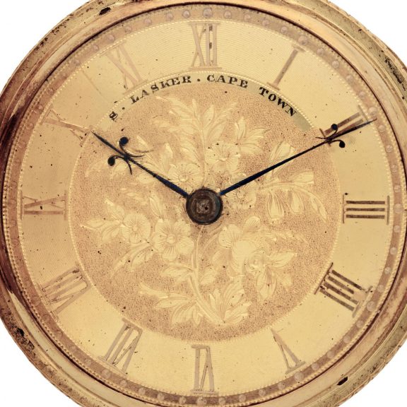 English 18 carat gold hunting cased cylinder watch Circa 1864 English 18 carat gold hunting cased cylinder watch Circa 1864