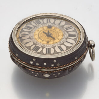 Dutch silver verge with protective outer and alarm Circa 1680