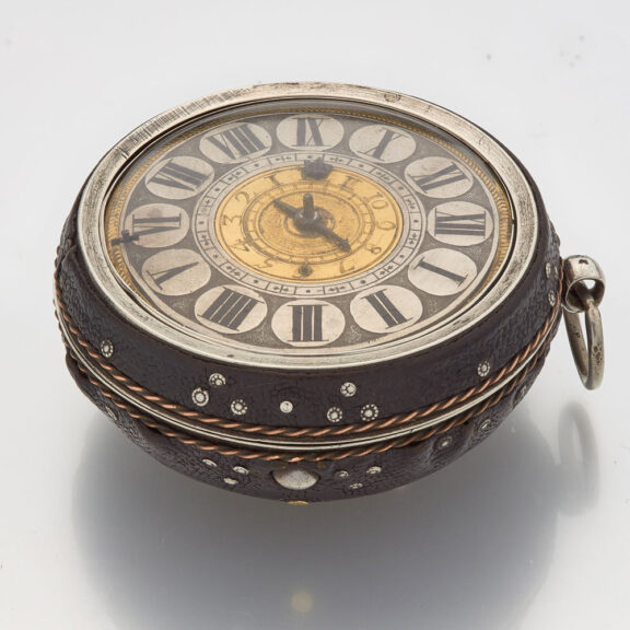 Dutch silver verge with protective outer and alarm Circa 1680 Dutch silver verge with protective outer and alarm Circa 1680