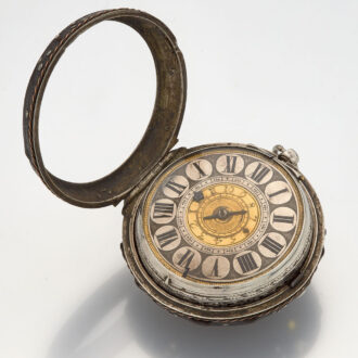 Dutch silver verge with protective outer and alarm Circa 1680