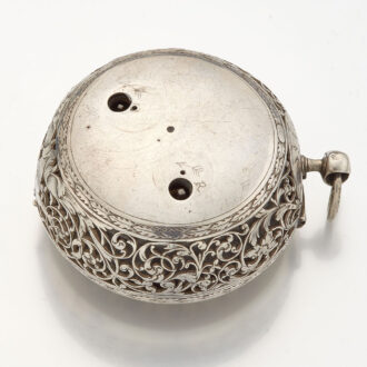Dutch silver verge with protective outer and alarm Circa 1680