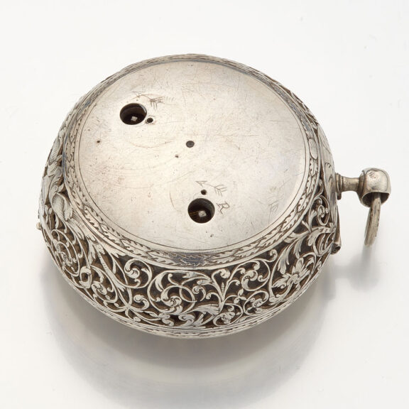 Dutch silver verge with protective outer and alarm Circa 1680 Dutch silver verge with protective outer and alarm Circa 1680
