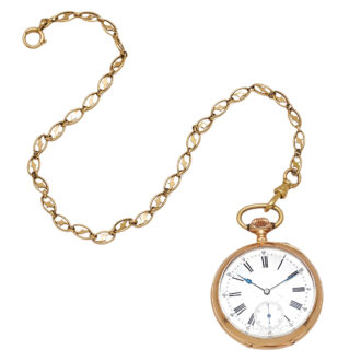 Swiss 18K yellow gold open faced pocket watch Circa 1900