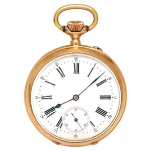 Swiss 18K yellow gold open faced pocket watch Circa 1900