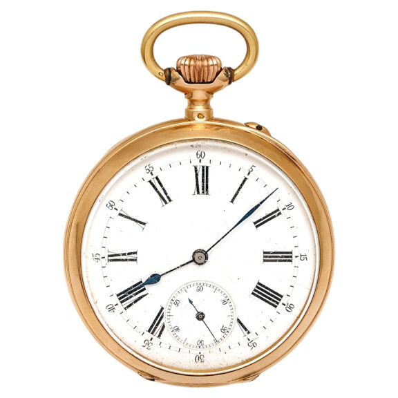 Swiss 18K yellow gold open faced pocket watch Circa 1900