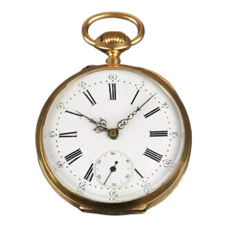 Swiss 18K yellow gold open faced pocket watch Circa 1900