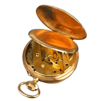 Swiss 18K yellow gold open faced pocket watch Circa 1900