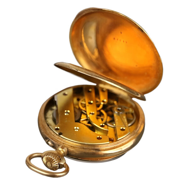 Swiss 18K yellow gold open faced pocket watch Circa 1900 Swiss 18K yellow gold open faced pocket watch Circa 1900
