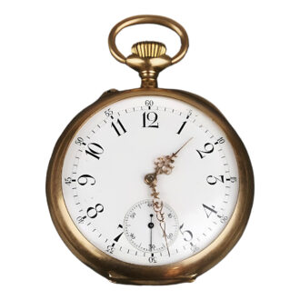 Swiss 18K yellow gold open faced pocket watch Circa 1900