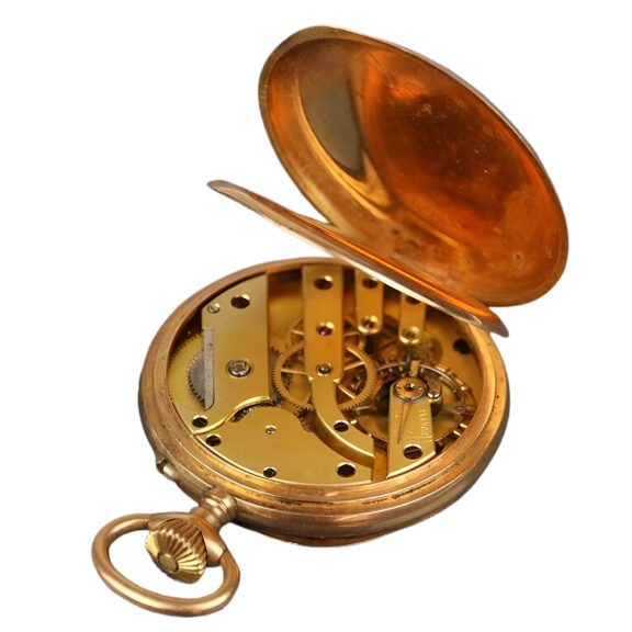 Swiss 18K yellow gold open faced pocket watch Circa 1900 Swiss 18K yellow gold open faced pocket watch Circa 1900