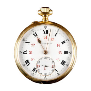 French 18K yellow gold open faced pocket watch Circa 1900