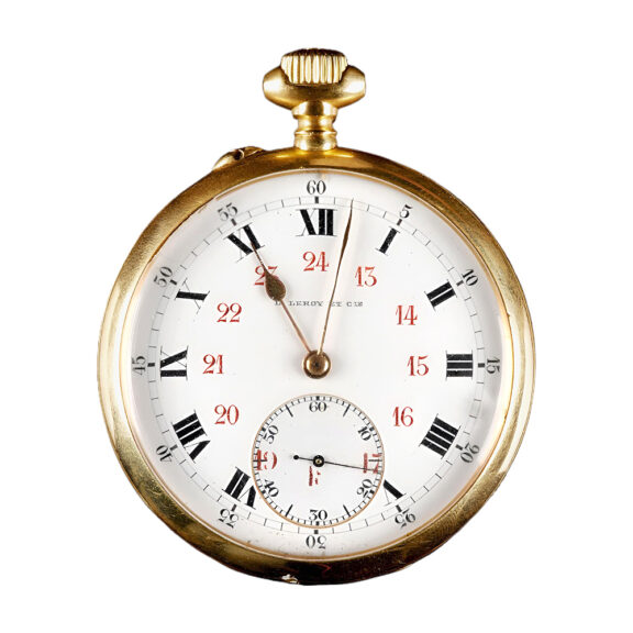 French 18K yellow gold open faced pocket watch Circa 1900