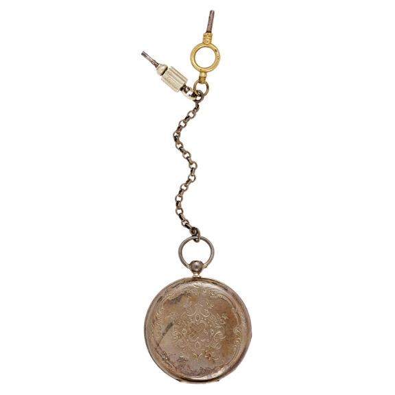 French silver full hunter keywind pocket watch Circa 1850 French silver full hunter keywind pocket watch Circa 1850