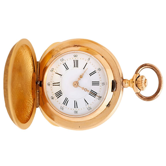 Swiss 18K yellow gold full hunter pocket watch Circa 1900