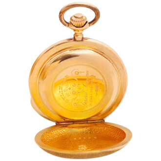 Swiss 18K yellow gold full hunter pocket watch Circa 1900