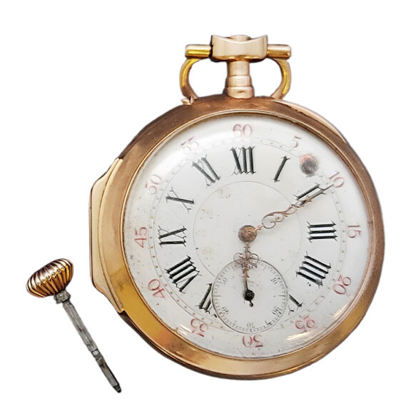 Swiss 18K yellow gold open faced pocket watch Circa 1900 Swiss 18K yellow gold open faced pocket watch Circa 1900