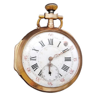 Swiss 18K yellow gold open faced pocket watch Circa 1900
