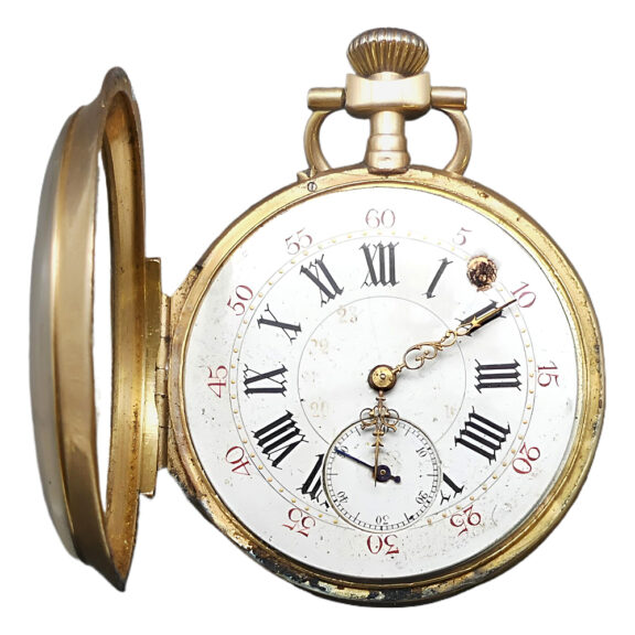 Swiss 18K yellow gold open faced pocket watch Circa 1900