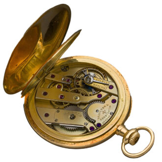 Swiss 18K yellow gold open faced pocket watch Circa 1900