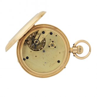 Fine English lever pocket watch in 18K gold case Circa 1872